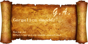 Gergelics Amadé névjegykártya